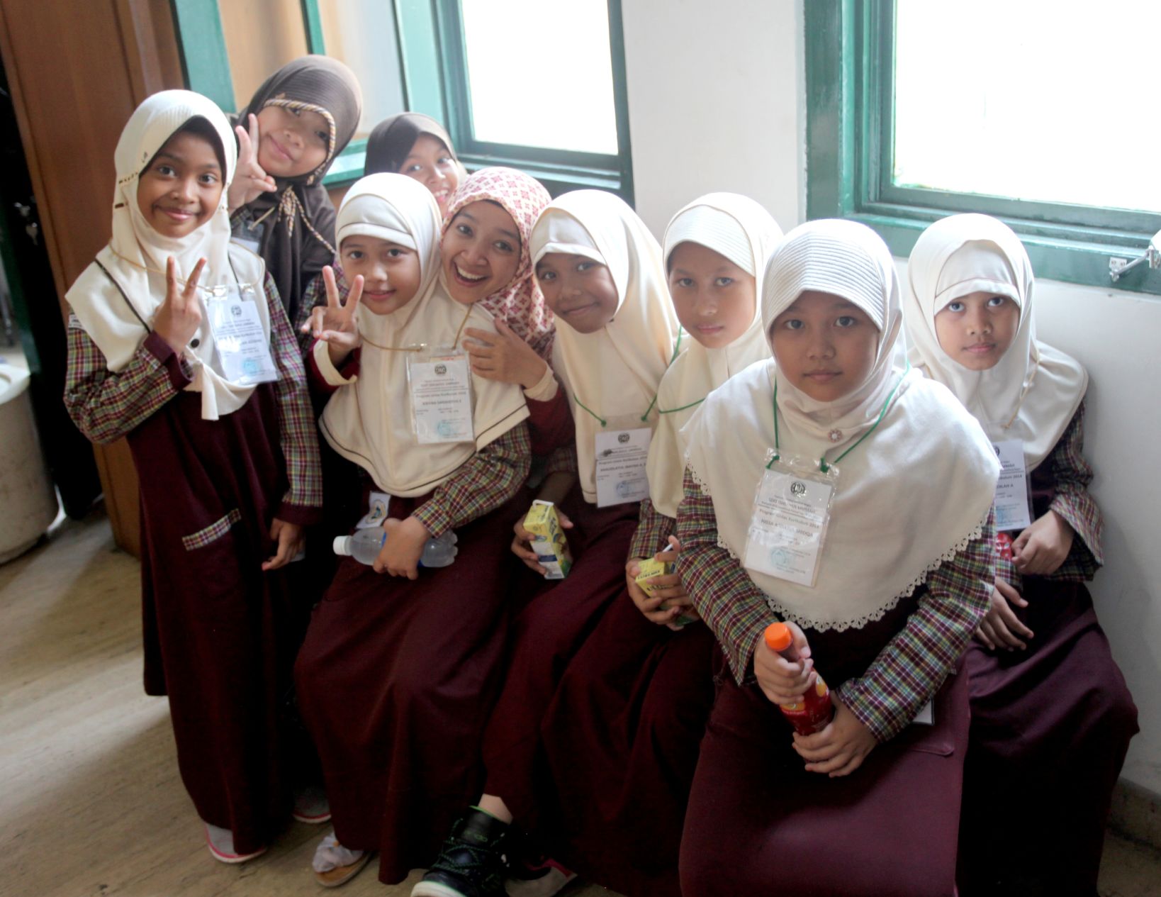 Young girls at museum in Jakarta, Indonesia